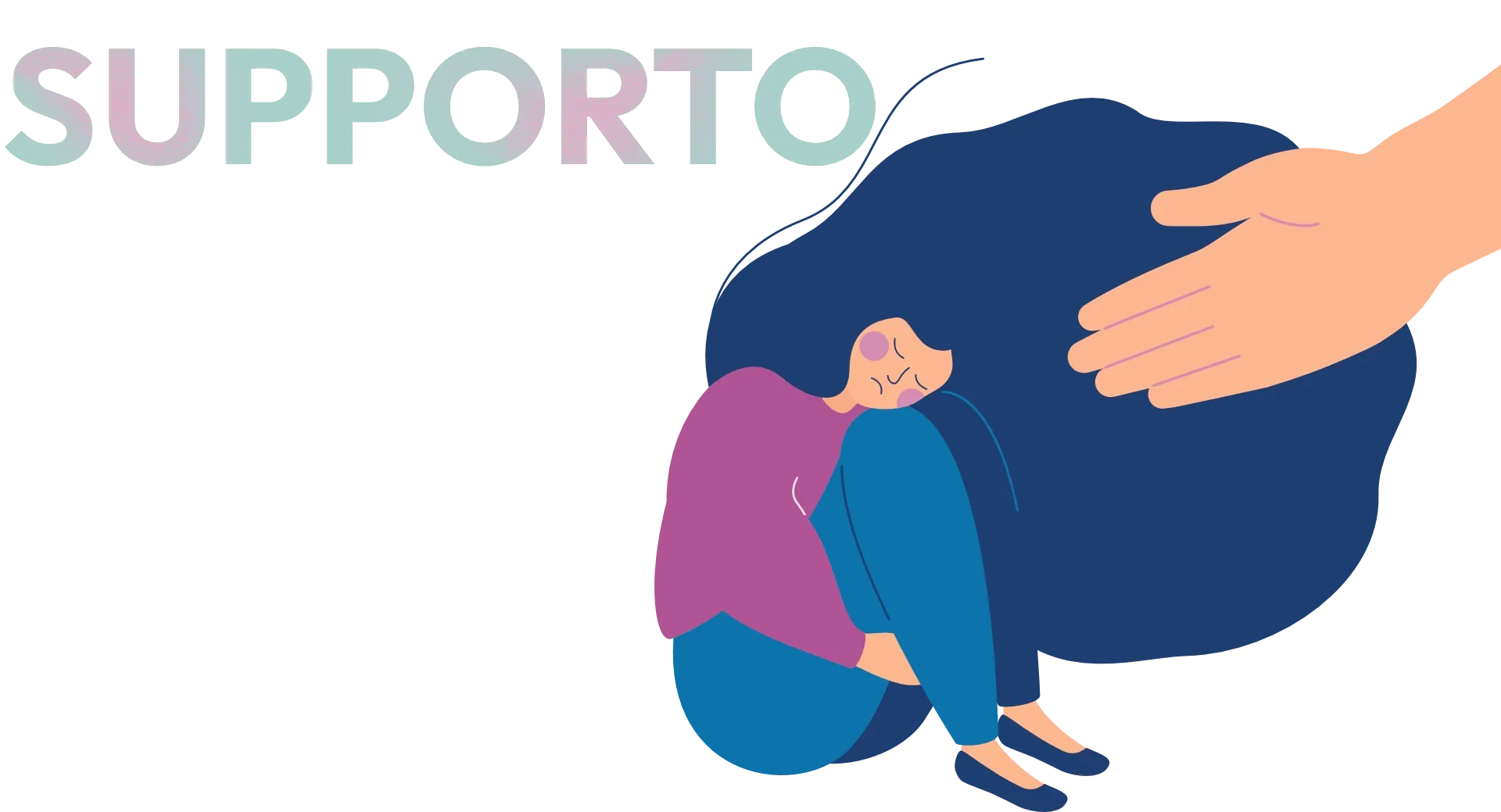 Illustrazione che rappresenta il supporto ad una donna con tumore al seno